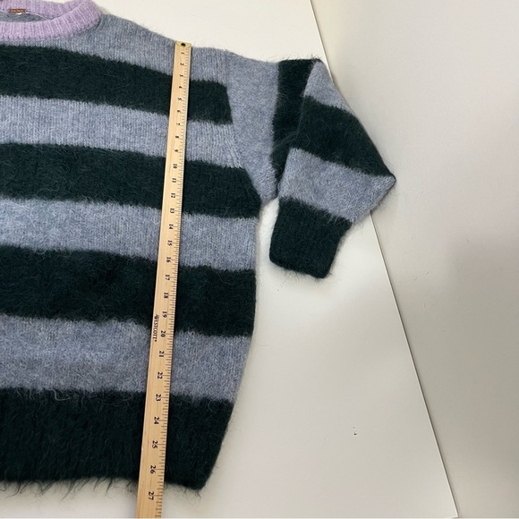 FREE PEOPLE Alpaca Wool Paris Sweater / Forest Cloud Combo Size M - Picture 12 of 12